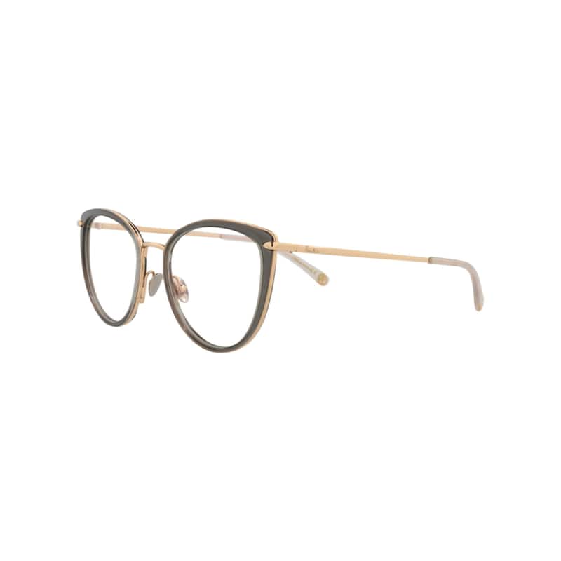 Pomellato Cat Eye-Frame Acetate Optical Frames, Transparent Lens, Shiny Dark Grey Frame