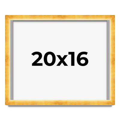 20x16 Shadow Box Frame Gold | 1.625 Inches Deep Real Wood Traditional