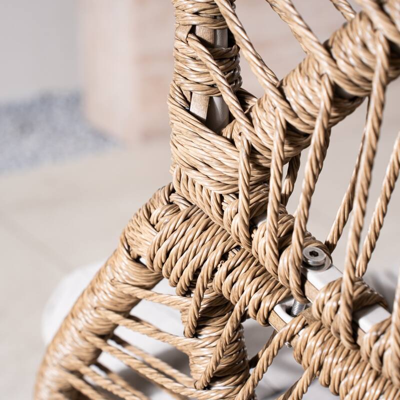 34.65" Outdoor Swivel Roking Chair with Cushion