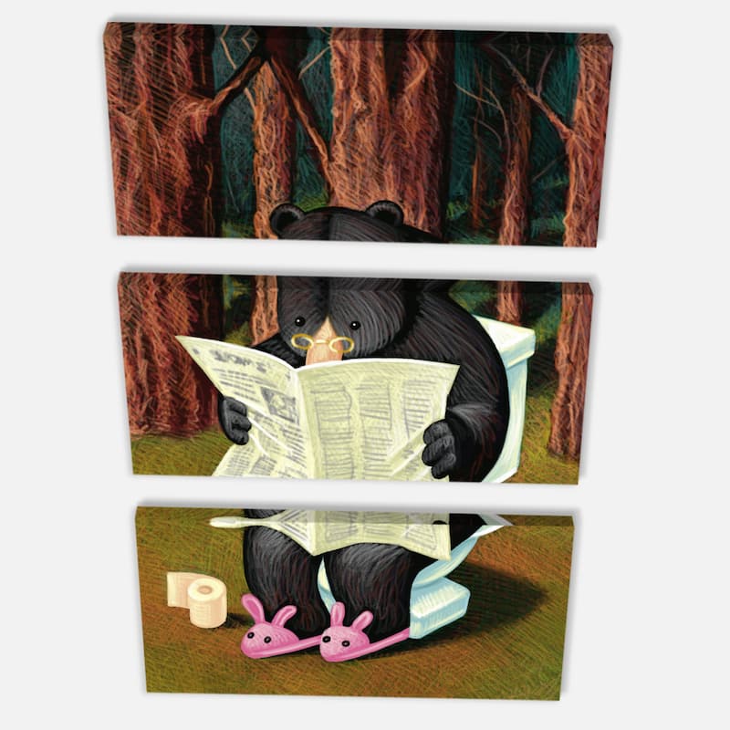 Bear in the Woods - Animal Digital Art Canvas Print