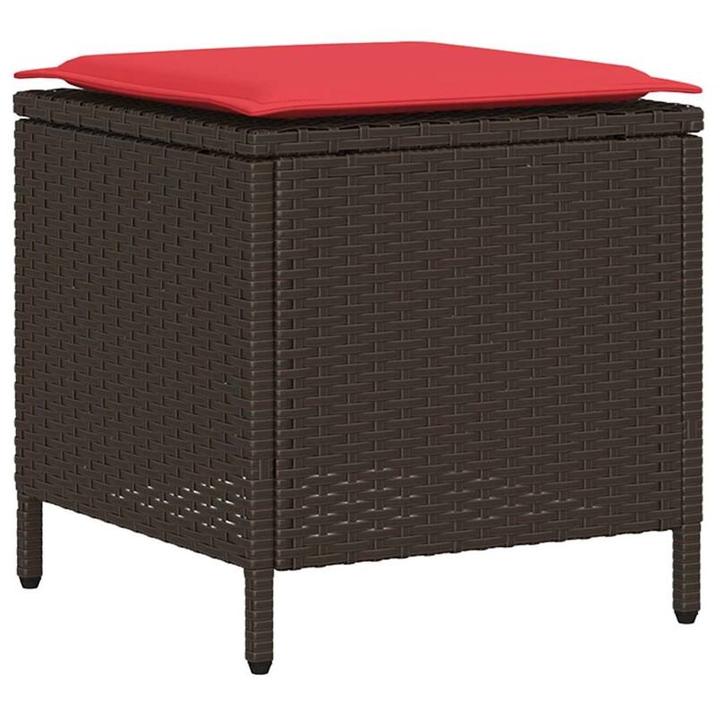 vidaXL Patio Sofa with Cushions 2-Seater Modular Couch Loveseat Poly Rattan - 24.4 x 51.6 x 27.2 in