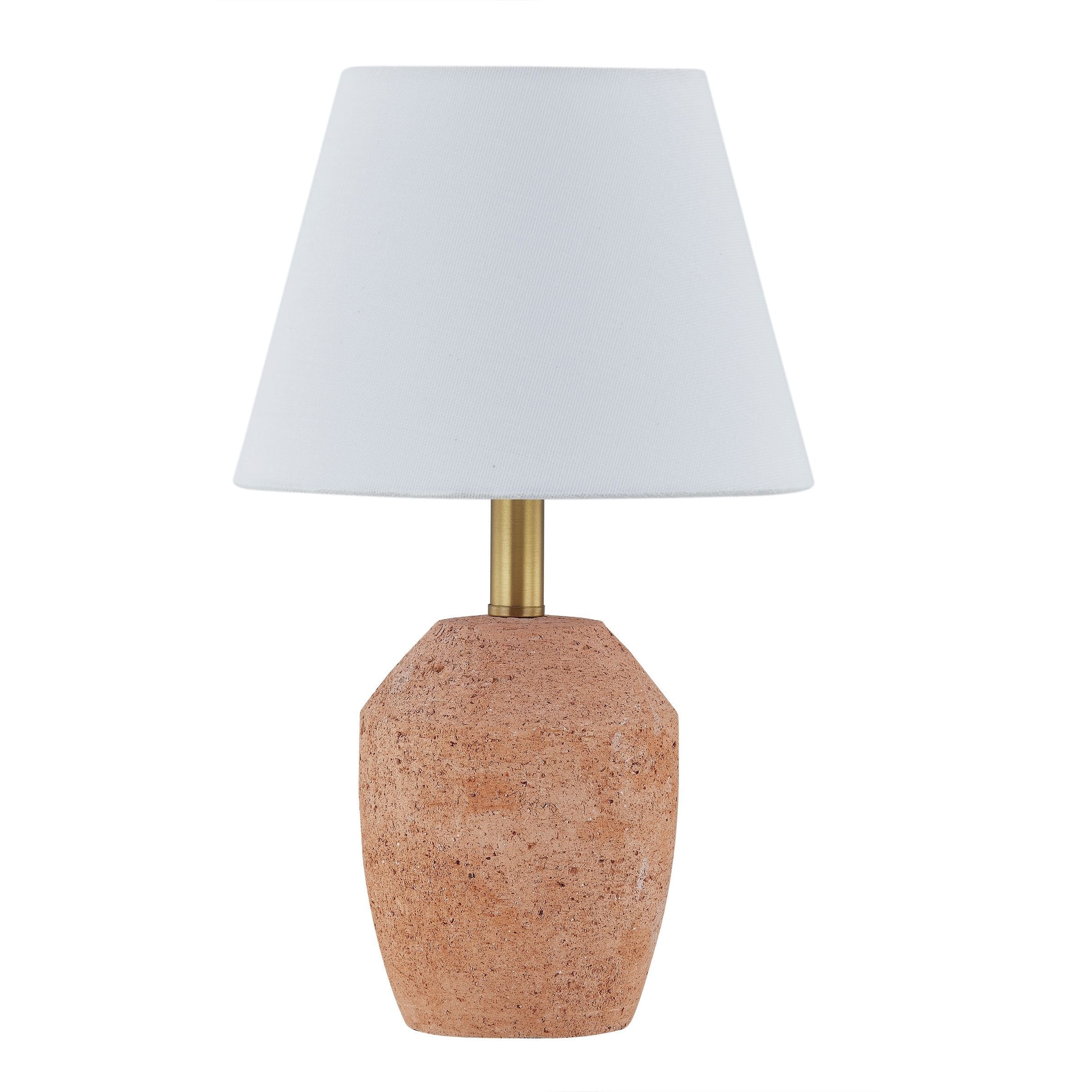 Cortez 13" Mini Lamp with Linen Shade, Rust Orange (Set of 2)