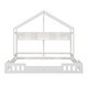 preview thumbnail 3 of 22, Full and Twin Size L-Shaped Metal Bunk Bed with Slide and Short Ladder, White, 4 Beds in 1 for Family or Guests