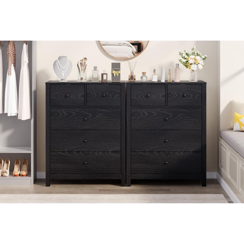 5 Drawer Dresser for Bedroom, Modern Wooden Storage Chest Organizer with Drawers