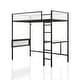 preview thumbnail 30 of 31, Furniture of America Jackson Modern Black Metal Loft Bed with Dual Desks and Closet Rod