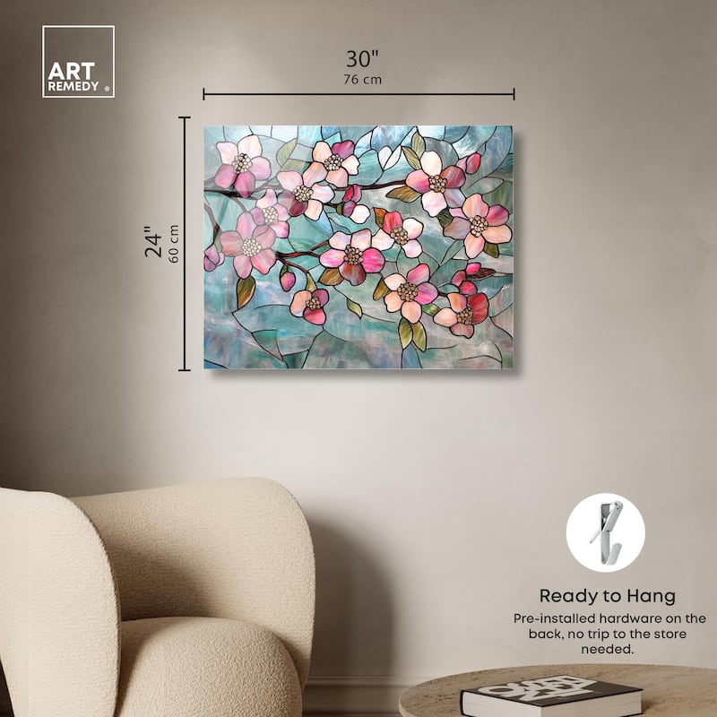 Shimmering Spring Blossoms I Acrylic by Art Remedy, Ready to Hang