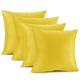Nestl Solid Microfiber Soft Velvet Throw Pillow Cover (Set of 4) - 18" x 18" - Yellow