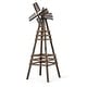 preview thumbnail 1 of 11, 6FT Wood Windmill Backyard Garden Decoration Weathervane Tan