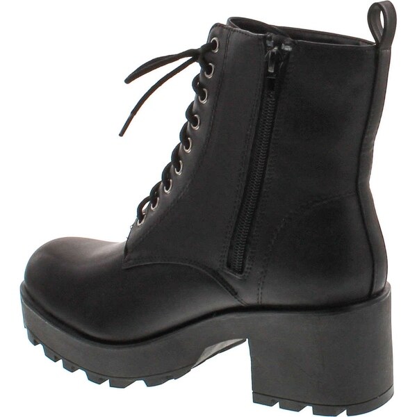 women's wedge mid waterproof faux leather boots