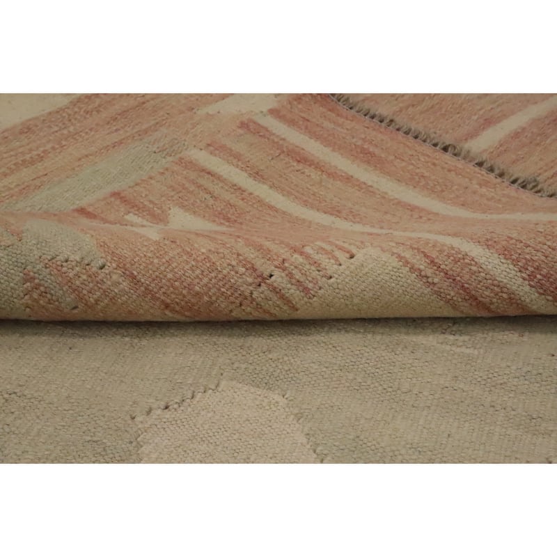 Hand Woven Oriental 100% Wool Carpet Southwestern Tribal Greys & Charcoal Kilim Area Rug - 9' 9'' X 8' 4''