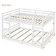 preview thumbnail 31 of 34, Wood Bunk Bed Kids Low Bunk Bed with Ladder Both Sides and Full-Length Safety Guardrail Solid Pine Wood Frame for Kids Bedroom