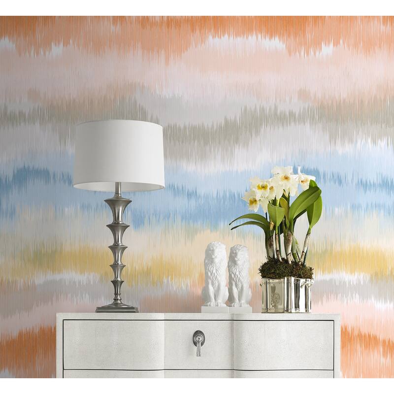 Luxe Haven Ikat Waves Peel and Stick Wallpaper