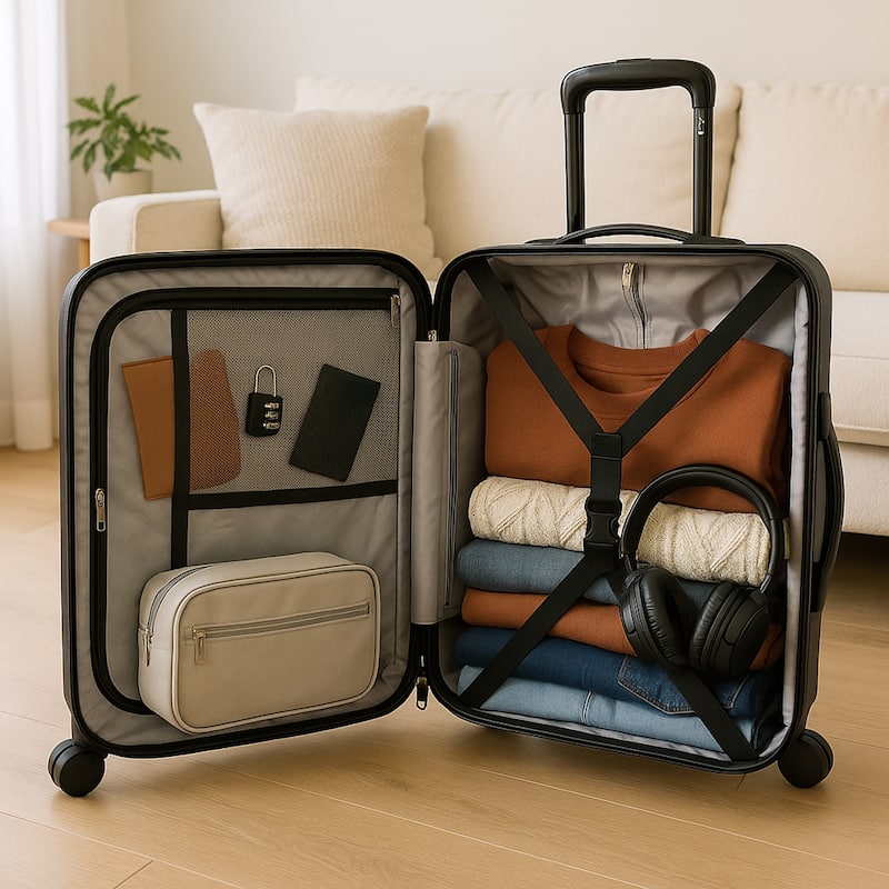 Lightweight Expandable 20-Inch Hardside Spinner Suitcase with TSA Lock