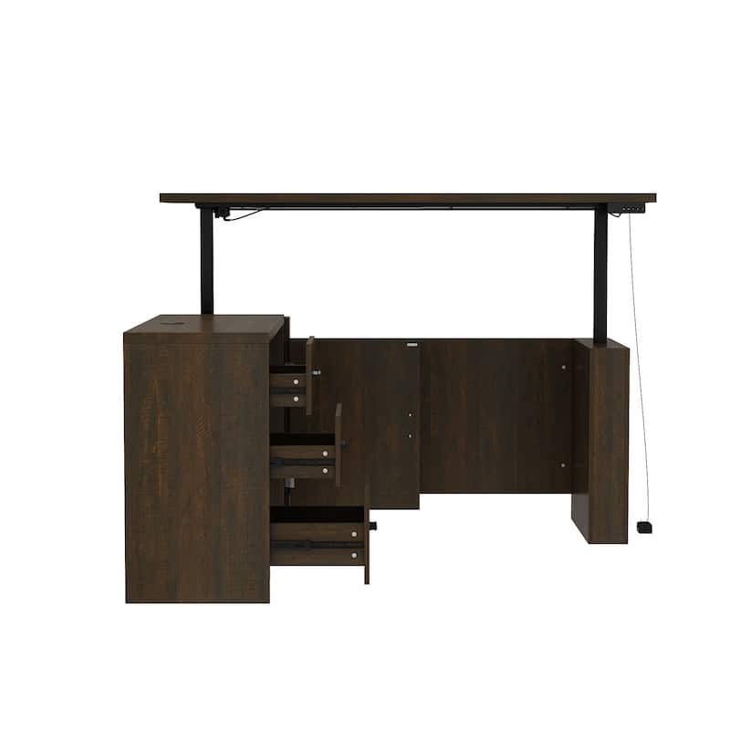 L-Shaped Office Computer Desk with Adjustable Tableboard Study Desk