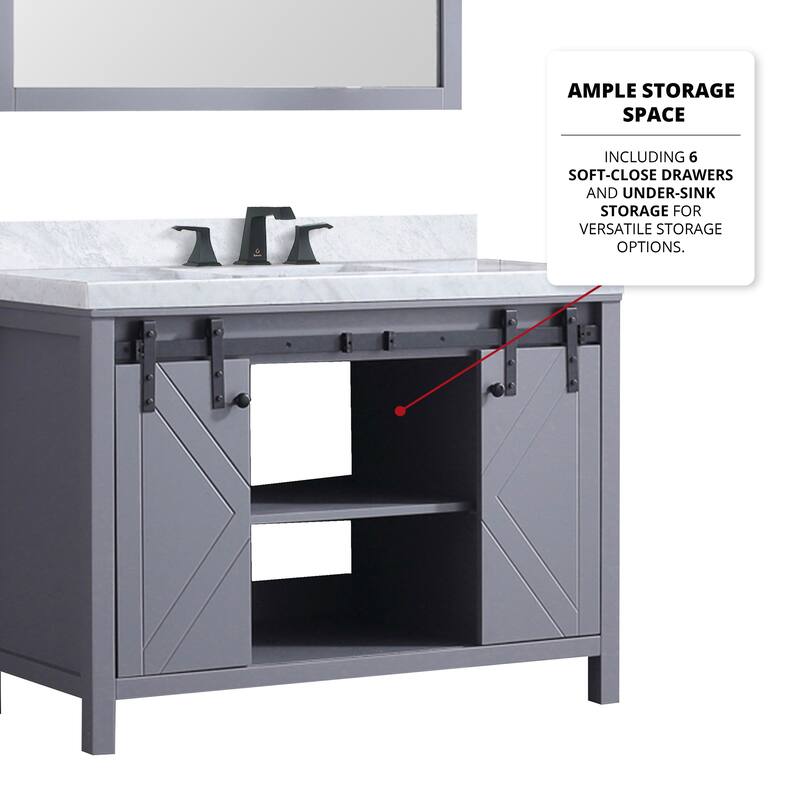 Marsyas Bath Vanity and Carrara Marble Countertop