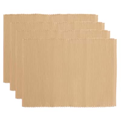 Fabstyles Broadway Set of 4 Solid Cotton Placemats - 13x19