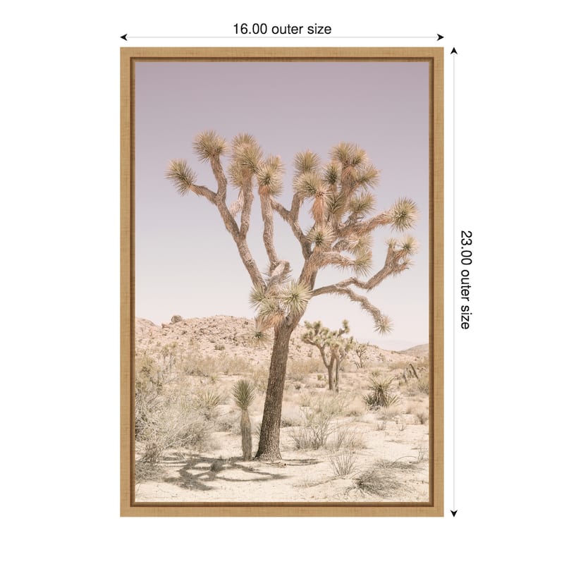 Joshua Tree by Shot by Clint Framed Canvas Wall Art Print - Sylvie Natural - 16 x 23 in