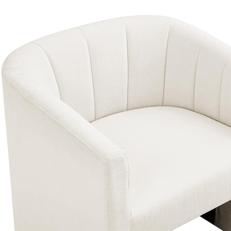 Upholstered Chenille Barrel Accent Chair With Storage Ottoman,Modern Barrel Arm Chair,Reading Chair With Ottoman For Living Room