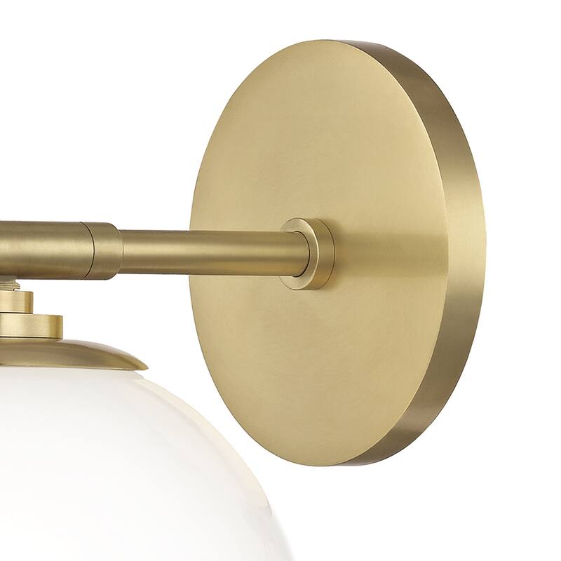 Mitzi by Hudson Valley Tilly LED Aged Brass Wall Sconce, Clear Glass Outside Etched Glass Inside