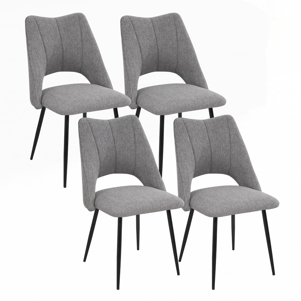4-Chair With High Resilience Filling and Metal Legs