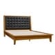 preview thumbnail 11 of 18, Leocadia Mid-century Modern Button-tufted Genuine Leather Solid Wood Platform Bed with Charging Ports by HULALA HOME
