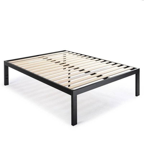 Queen size metal platform bed frame with wood deals slats