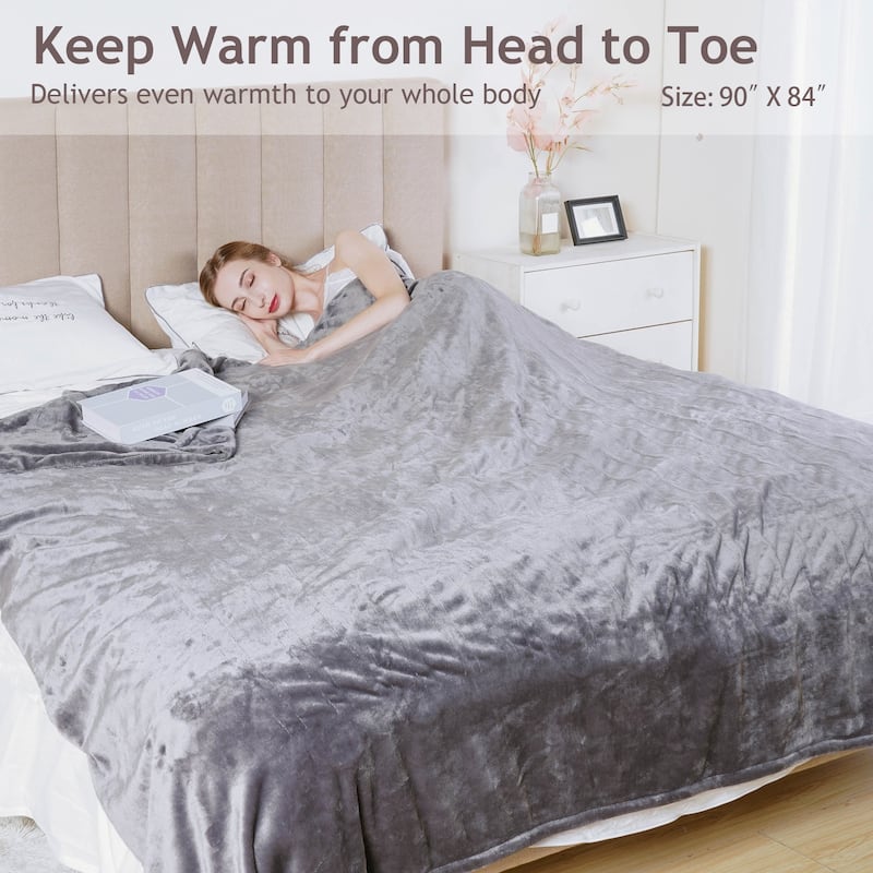 Electric Flannel King Queen Throw Heated Blanket