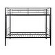 preview thumbnail 10 of 9, Black Metal Full Over Full Bunk Bed Kids Bed with Under-bed Storage