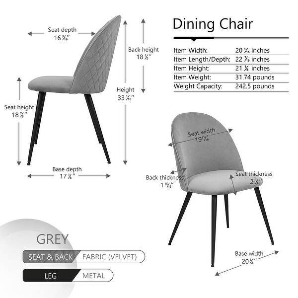 Velvet Dining Chairs Set of 2 Bed Bath & Beyond 36312340