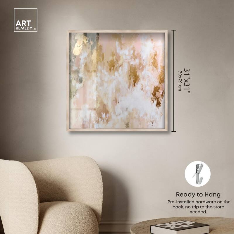 Golden Glimmer Gesture III Shadowbox by Art Remedy