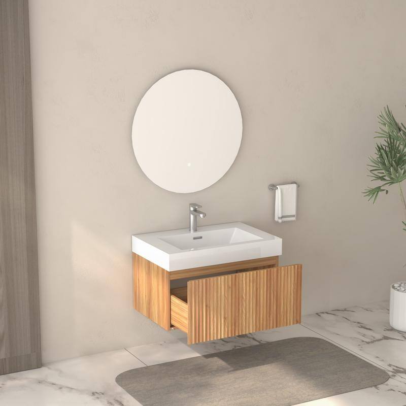 Wall Mount Bathroom Vanity with Sink Top with Drawer
