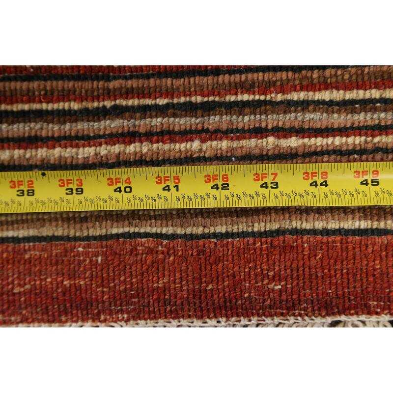 Modern Striped Gabbeh Kashkoli Oriental Area Rug Wool Handmade - 3'3" x 4'8"
