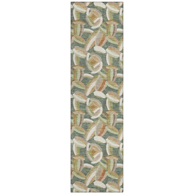 Machine Washable Indoor/ Outdoor Modern Heli Chantille Rug