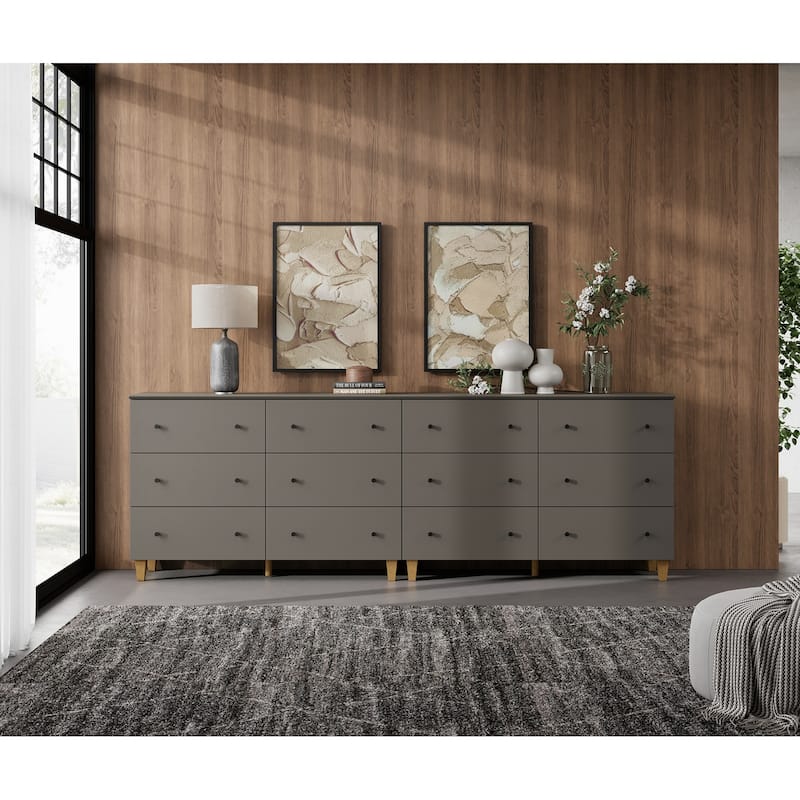 6 Drawers Dresser for Bedroom, Wooden Wide Chest of Drawers