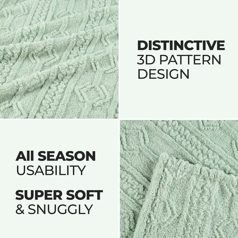 Superior Arctic Boho Jacquard Plush Fluffy Fleece Blanket