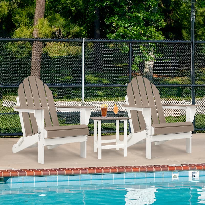 Aoodor HDPE Folding Adirondack Chair - 21.6"W x 32.3"D x 37"H