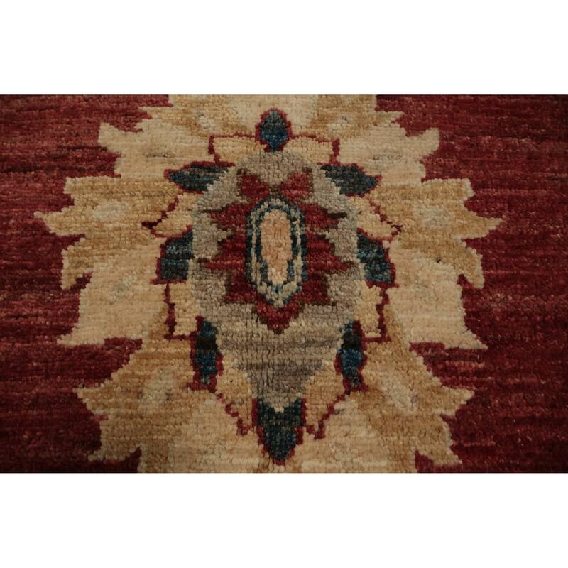 Hand Knotted Oriental 100% Wool Carpet Traditional All-Over Red Ziegler Area Rug - 13' 3'' X 9' 10''