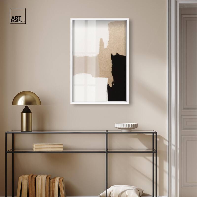 Beige and Black III Shadowbox by Art Remedy
