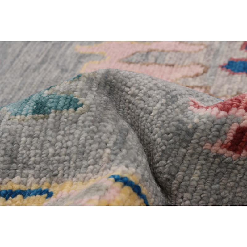 ECARPETGALLERY Hand-knotted Modern Oushak Grey Wool Rug - 8'10 x 12'0