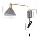 preview thumbnail 7 of 14, Justina Swing Arm 1-Light Modern Midcentury Iron USB Charging Port LED Sconce, by JONATHAN Y