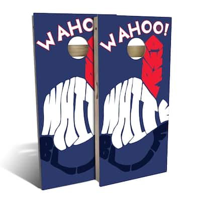 Wahoo White Outdoor Cornhole Board Set