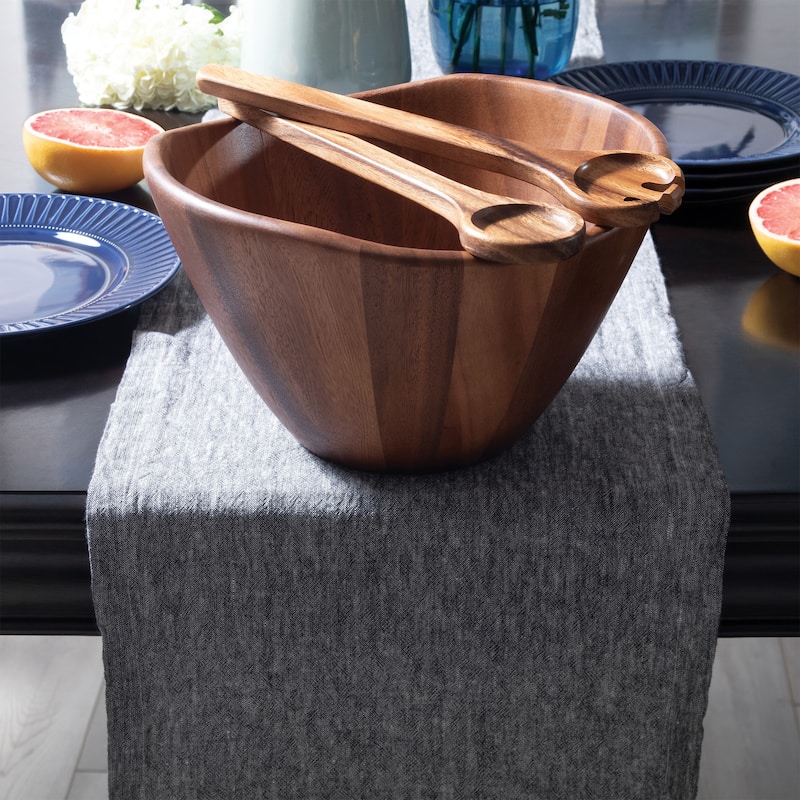 Acacia Wave Bowl, Large with Servers