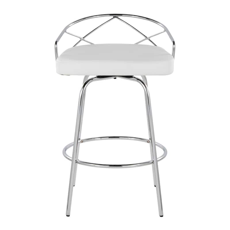 Silver Orchid Charlotte Glam 26" Fixed-Height Counter Stool (Set of 2)
