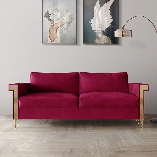 CraftPorch Luxurious Velvet Upholstered Sofa - On Sale - Bed