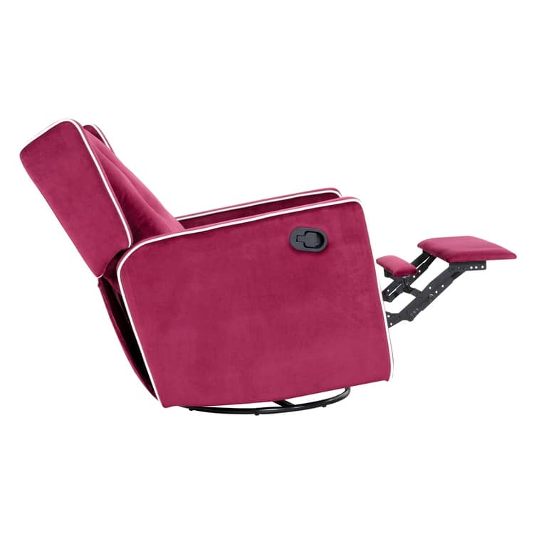 Octavia Solid Wood Microfiber Swivel Glider Rocker Recliner Chair, For Living Room, Bed Room