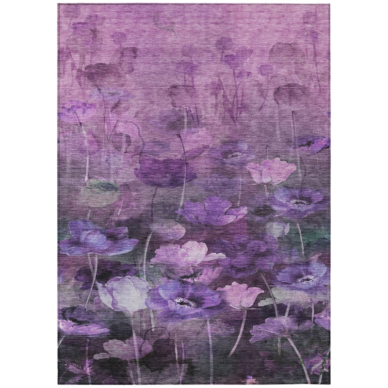 HomeRoots Floral Transitional Rectangle Outdoor Rug