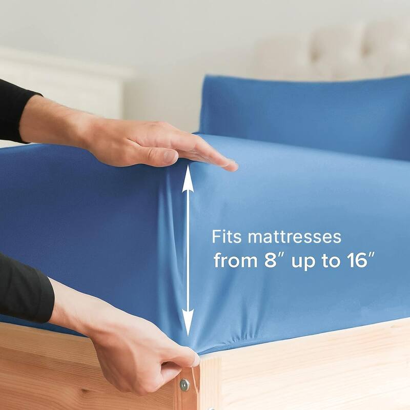 CGK Linens Microfiber 8" - 16" Deep Pocket Soft Fitted Sheet