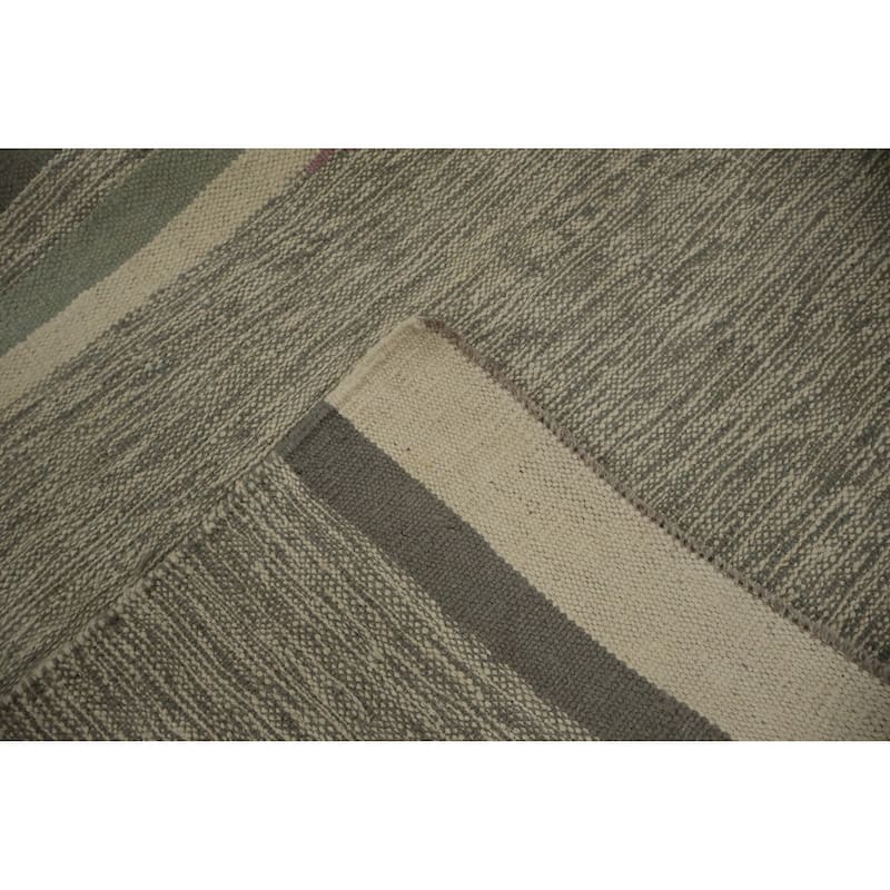 Hand Woven Oriental 100% Wool Carpet Southwestern Tribal Multi-Colored Kilim Area Rug - 12' 0'' X 8' 9''