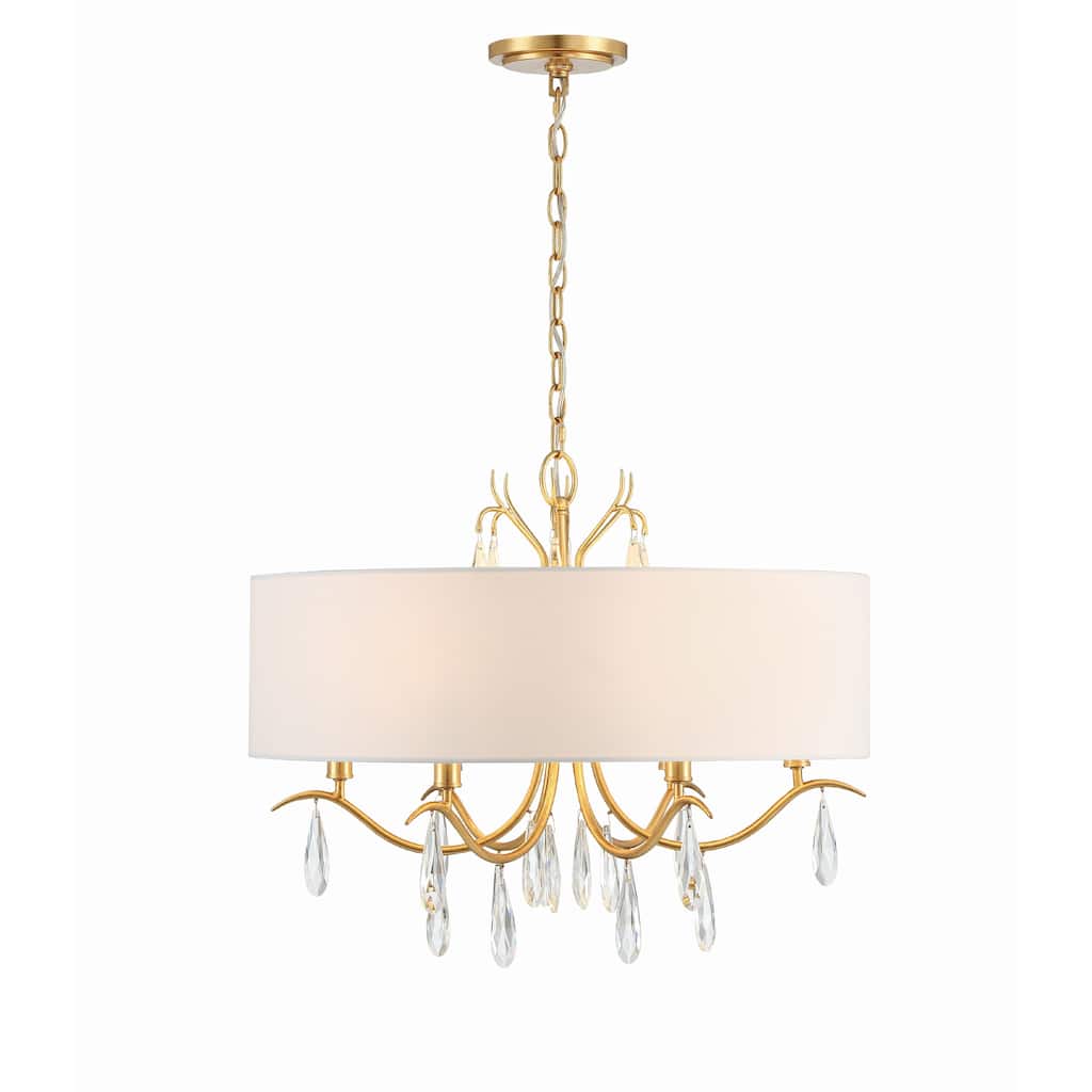 Rollins 6 Light Antique Gold Chandelier - 24"W x 20"H