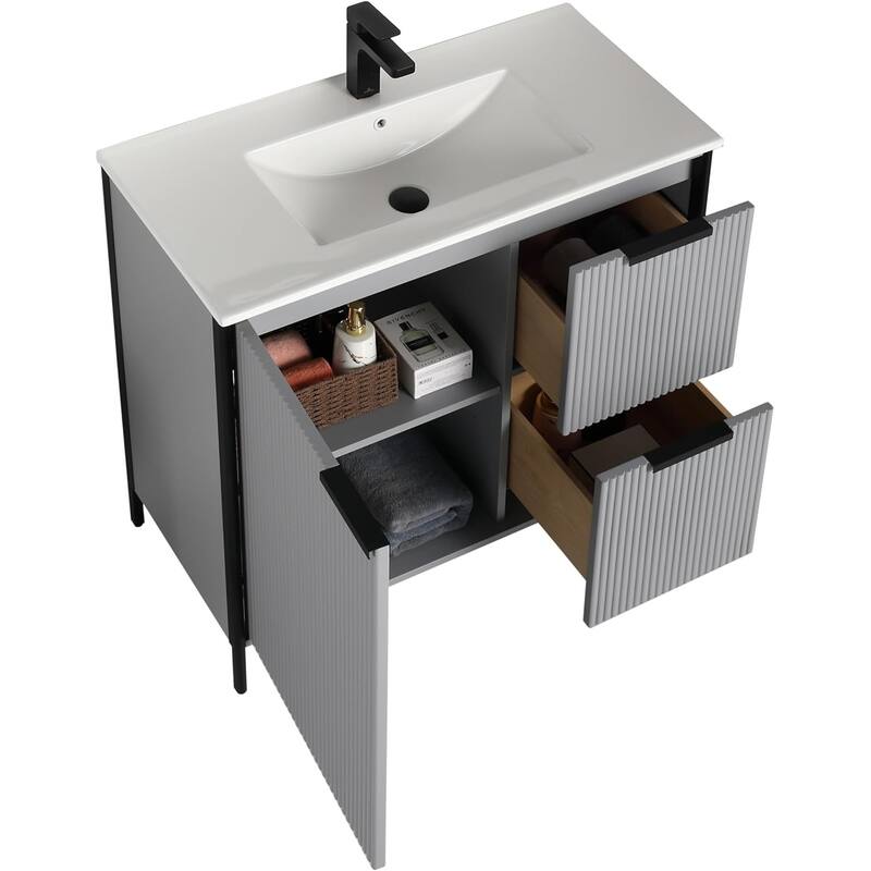 Blossom 36 Inch All Wood Freestanding Bathroom Vanity with Sink